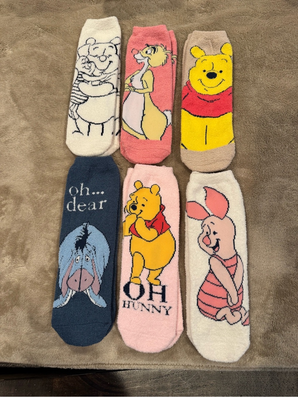 Winnie the Pooh Character Cozy Socks Set - NWOT